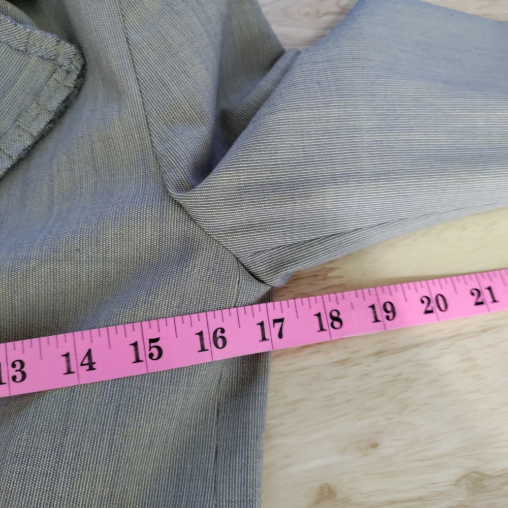 Piazza Sempione Gray Wool Blend Whipstitch Trim Blazer IT 40 Made in Italy - Picture 6 of 9